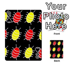 Red And Yellow Bugs Pattern Playing Cards 54 Designs  by Valentinaart