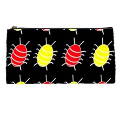 Red And Yellow Bugs Pattern Pencil Cases by Valentinaart