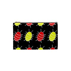 Red And Yellow Bugs Pattern Cosmetic Bag (small)  by Valentinaart