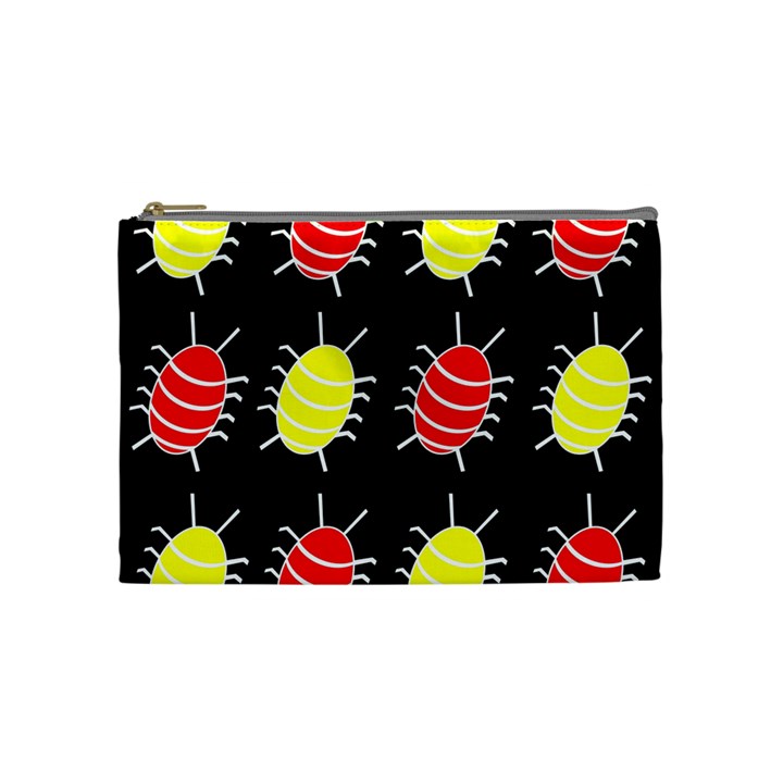 Red and yellow bugs pattern Cosmetic Bag (Medium) 