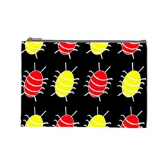 Red And Yellow Bugs Pattern Cosmetic Bag (large)  by Valentinaart