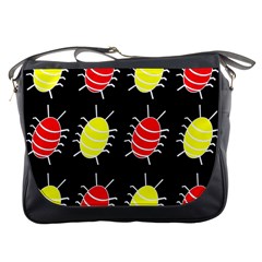 Red And Yellow Bugs Pattern Messenger Bags