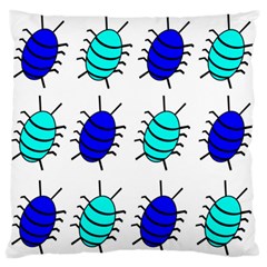 Blue Bugs Standard Flano Cushion Case (one Side) by Valentinaart