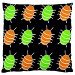 Green and orange bug pattern Large Cushion Case (One Side) Front