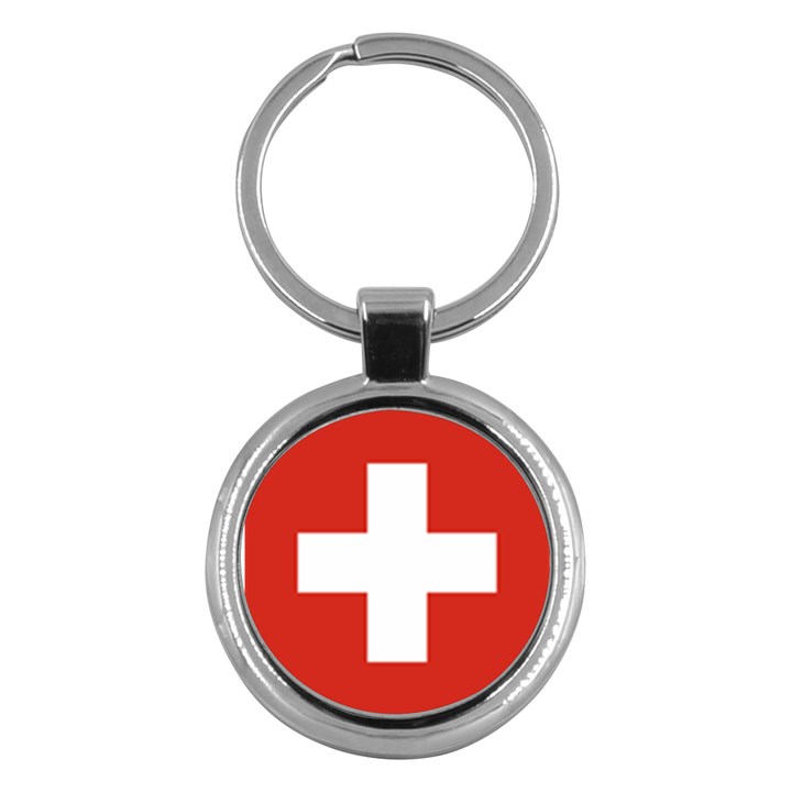 National Flag Of Switzerland Key Chains (Round) 