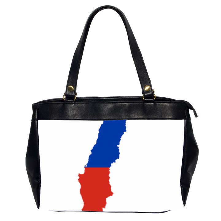Flag Map Of Chile  Office Handbags (2 Sides) 