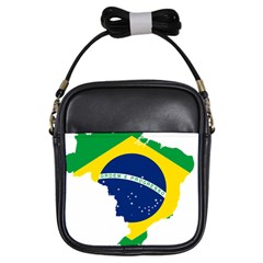 Flag Map Of Brazil  Girls Sling Bags by abbeyz71