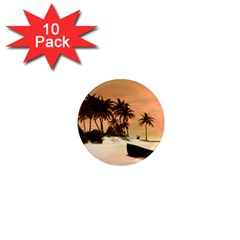 Wonderful Sunset Over The Beach, Tropcal Island 1  Mini Magnet (10 Pack)  by FantasyWorld7