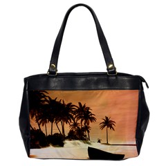 Wonderful Sunset Over The Beach, Tropcal Island Office Handbags by FantasyWorld7