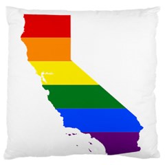 Lgbt Flag Map Of California Large Flano Cushion Case (two Sides) by abbeyz71