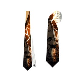 Funny, Cute Giraffe With Sunglasses And Flowers Neckties (one Side)  by FantasyWorld7