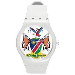 Coat Of Arms Of Namibia Round Plastic Sport Watch (m) by abbeyz71