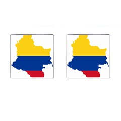 Flag Map Of Colombia Cufflinks (square)