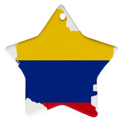 Flag Map Of Colombia Star Ornament (two Sides) 