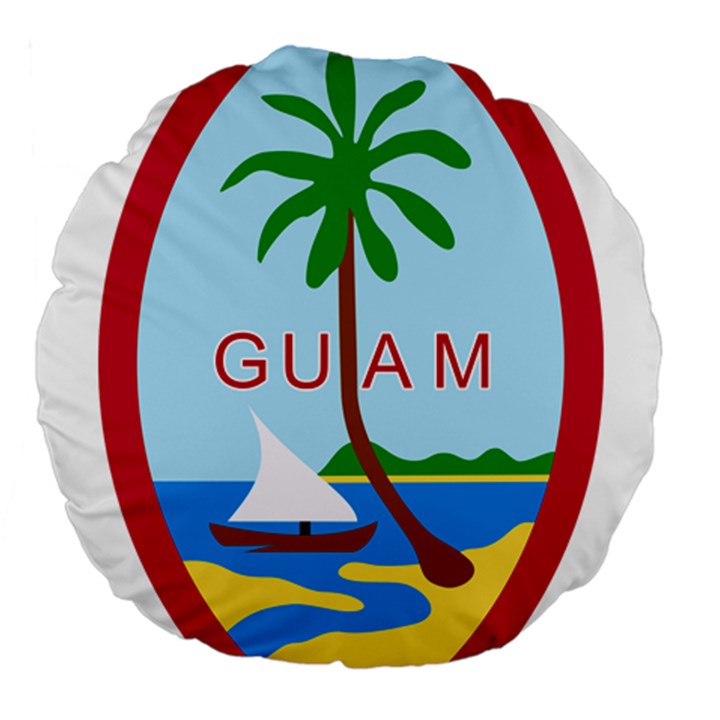Seal Of Guam Large 18  Premium Round Cushions