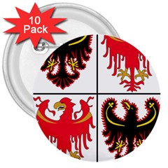 Coat of Arms of Trentino-Alto Adige Sudtirol Region of Italy 3  Buttons (10 pack) 