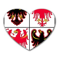 Coat of Arms of Trentino-Alto Adige Sudtirol Region of Italy Heart Mousepads