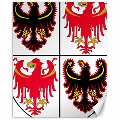 Coat of Arms of Trentino-Alto Adige Sudtirol Region of Italy Canvas 11  x 14  