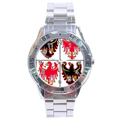 Coat of Arms of Trentino-Alto Adige Sudtirol Region of Italy Stainless Steel Analogue Watch