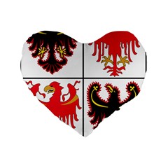 Coat of Arms of Trentino-Alto Adige Sudtirol Region of Italy Standard 16  Premium Heart Shape Cushions