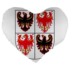 Coat of Arms of Trentino-Alto Adige Sudtirol Region of Italy Large 19  Premium Heart Shape Cushions