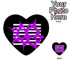 Purple Abstraction Multi-purpose Cards (heart)  by Valentinaart