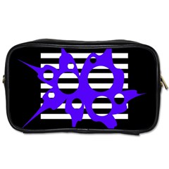 Blue Abstract Design Toiletries Bags 2-side