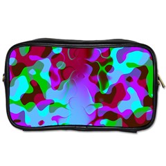 Retro Colorsplash Abstract Travel Toiletry Bag (two Sides)