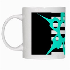Cyan Abstract Design White Mugs by Valentinaart