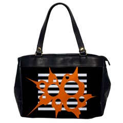 Orange Abstract Design Office Handbags by Valentinaart