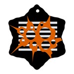 Orange abstract design Snowflake Ornament (2-Side) Back