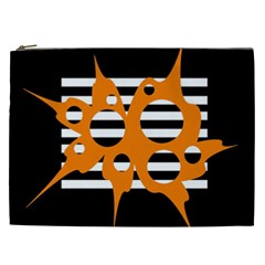 Orange Abstract Design Cosmetic Bag (xxl)  by Valentinaart