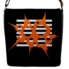 Orange Abstract Design Flap Messenger Bag (s) by Valentinaart