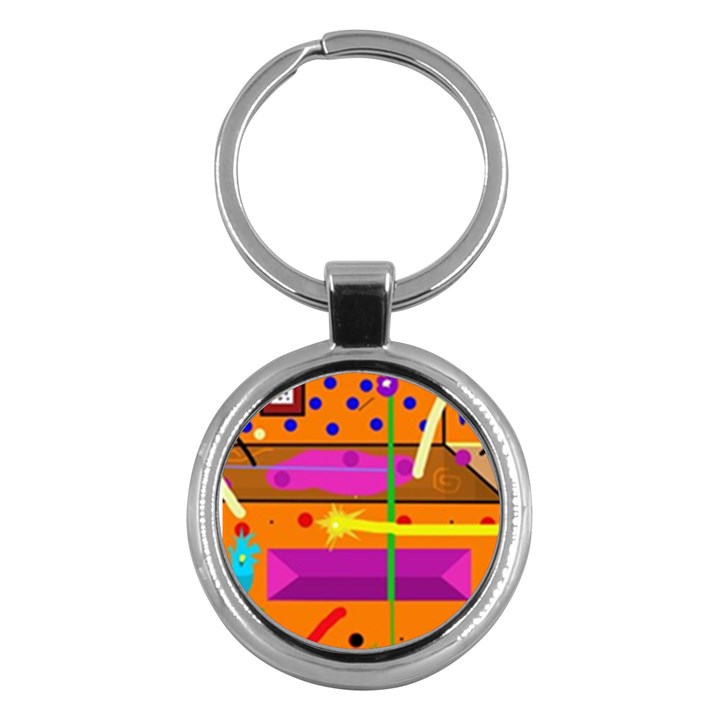 Orange abstraction Key Chains (Round) 