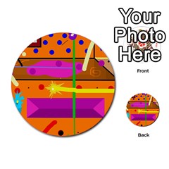 Orange Abstraction Multi-purpose Cards (round)  by Valentinaart