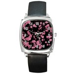 Pink Love Square Metal Watch