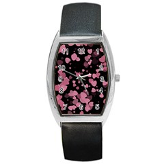 Pink Love Barrel Style Metal Watch