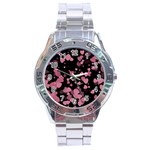 Pink Love Stainless Steel Analogue Watch