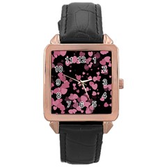 Pink Love Rose Gold Leather Watch 