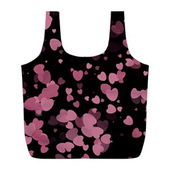 Pink Love Full Print Recycle Bags (l)  by TRENDYcouture