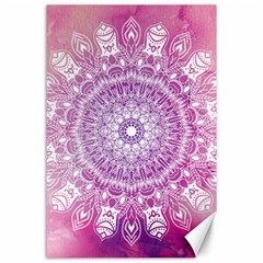 Pink Watercolour Mandala Canvas 24  X 36  by TanyaDraws