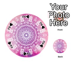 Pink Watercolour Mandala Playing Cards 54 (round)  by TanyaDraws