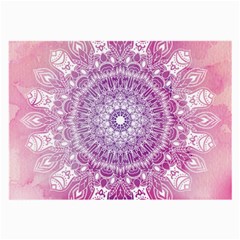 Pink Watercolour Mandala Large Glasses Cloth by TanyaDraws