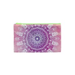 Pink Watercolour Mandala Cosmetic Bag (xs) by TanyaDraws