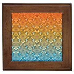 Ombre Fire And Water Pattern Framed Tiles by TanyaDraws