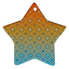 Ombre Fire And Water Pattern Ornament (star)  by TanyaDraws