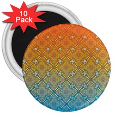 Ombre Fire And Water Pattern 3  Magnets (10 Pack)  by TanyaDraws