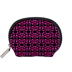 Dots Pattern Pink Accessory Pouches (Small) 