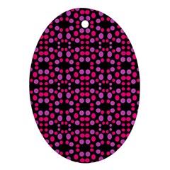 Dots Pattern Pink Oval Ornament (Two Sides)