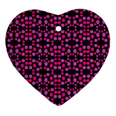 Dots Pattern Pink Heart Ornament (2 Sides)